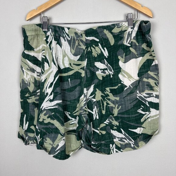 XCVI Wearables Shorts Womens‎ XL Green Camo Drawstring Cotton Pockets Casual - Picture 6 of 13